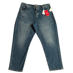 Lucky Brand Women’s 20/35R Drew Mom High Rise Taper Button Fly Med Wash Jeans